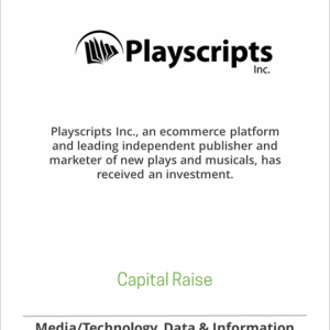 Playscripts has received an investment